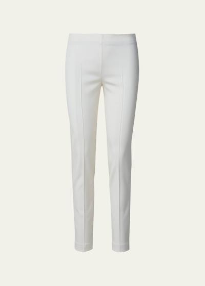 Akris Melissa Mid-rise Slim-leg Pants In White