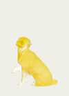 Daum Golden Retriever Sculpture In Yellow