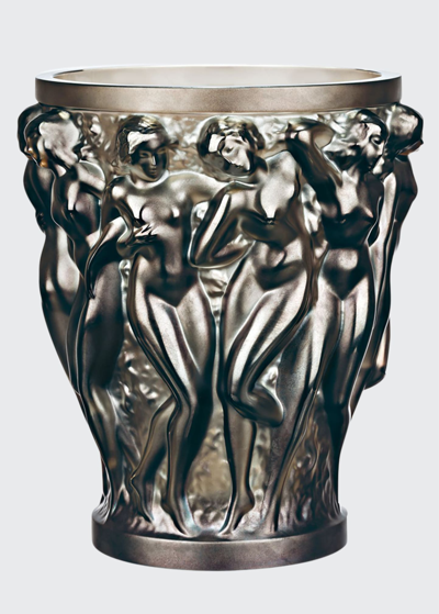 Lalique Bacchantes Small Bronze Vase In Metallic