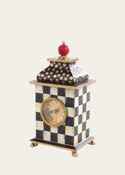 Mackenzie-childs Zigzag Desk Clock In Black