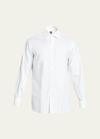 Bergdorf Goodman Men's Textured Solid Sport Shirt In White