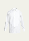 Bergdorf Goodman Men's Pique Bib-front Tuxedo Shirt In White