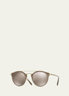 Oliver Peoples Remick Mirrored Brow-bar Sunglasses, Taupe In Gold