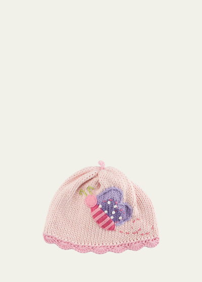 Art Walk Butterfly Knit Baby Hat, Pink