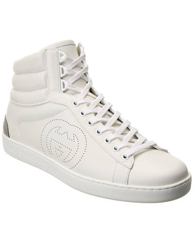 Gucci Ace Leather High-top Sneaker In White