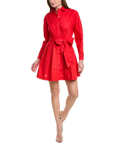 Toccin Austyn Tie Front Shirtdress In Red