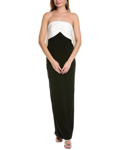 Toccin Draped Bow Gown In Black