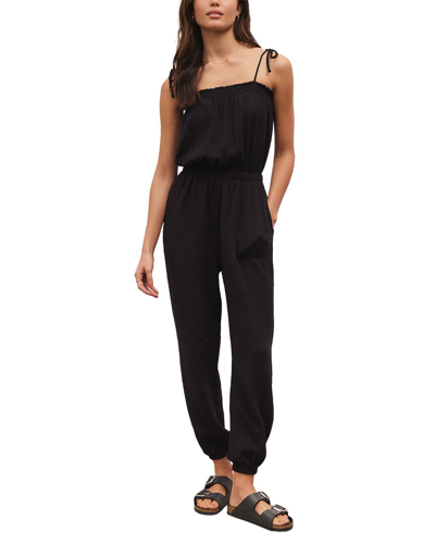 Z Supply Kiara Gauze Jumpsuit In Black