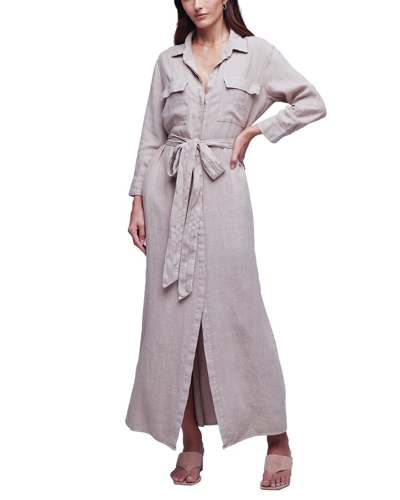 L Agence L'agence Cameron Linen Shirtdress In Gray