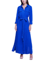 L Agence Cameron Linen Shirt Dress In Surf Blue