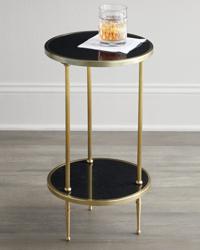 Global Views Galen Tiered Side Table In Antique Brass
