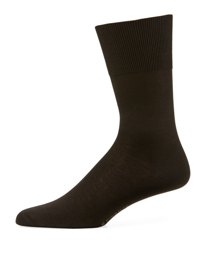 Falke Firenze Solid Knit Socks In Brown