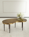 Arteriors Rein Brass Coffee Table In Brown/gold