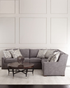 Massoud Bridget Right-arm Sectional Sofa In Medium Gray