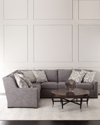 Massoud Bridget Left-arm Sectional Sofa In Medium Gray