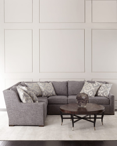 Massoud Bridget Left-arm Sectional Sofa In Medium Gray