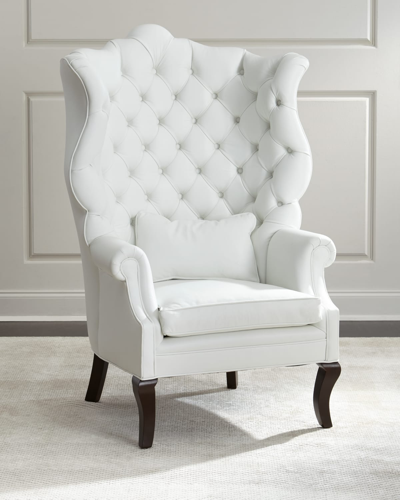Haute House Pantages Leather Wing Chair In White