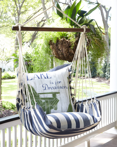 Magnolia Casual Swing With Lake Pillow In Blue/green