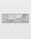 John-richard Collection Falling Branch Eglomise Console In Silver
