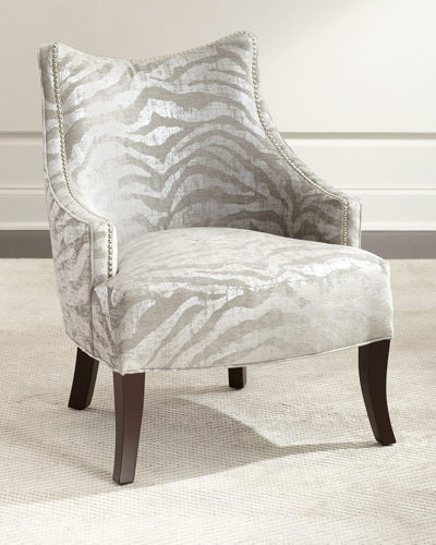 Haute House Lilia Animal-print Chair In Gray