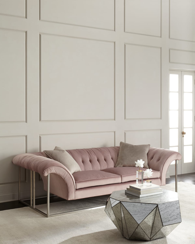 Old Hickory Tannery Philippa Metal Frame Sofa In Pink