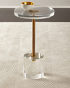 John-richard Collection Brass And Acrylic Martini Side Table In Gold