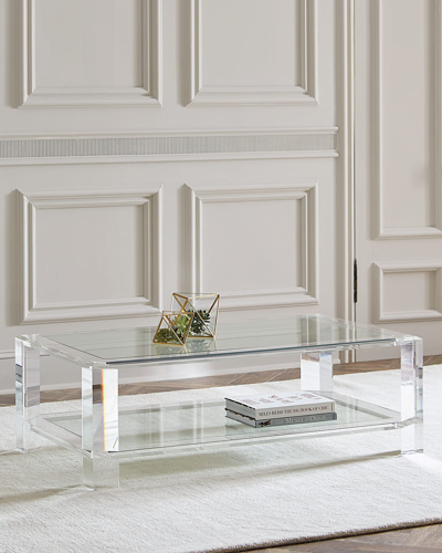 Interlude Home Surrey Acrylic Cocktail Table In Clear