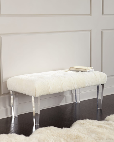 Massoud Jaselyn Shearling Bench, Ivory