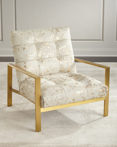 Massoud Melora Gold Hairhide Chair In Neutral