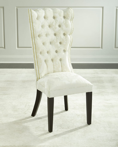 Haute House Pantages Damask Dining Chair, Ivory In White