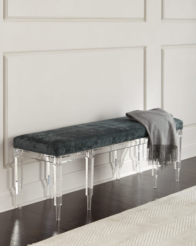 Ambella Battista Acrylic Bench In Teal