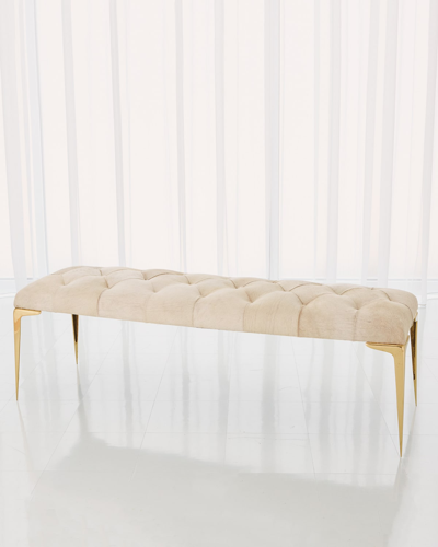 Global Views Paola Hairhide Bench In Neutral