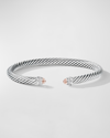 DAVID YURMAN CABLE BRACELET WITH DIAMONDS IN SILVER, 5MM
