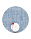 Chilewich Mini Basketweave Round Placemat In Blue