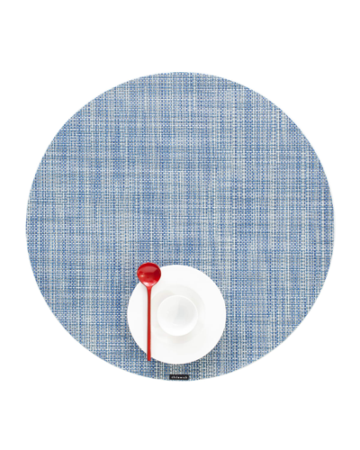 Chilewich Mini-basketweave Round Placemat In Blue