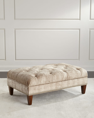 Massoud Fontaine Tufted Storage Ottoman In Bronze