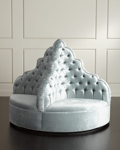 Haute House Amour Tufted Party Ottoman In Gray