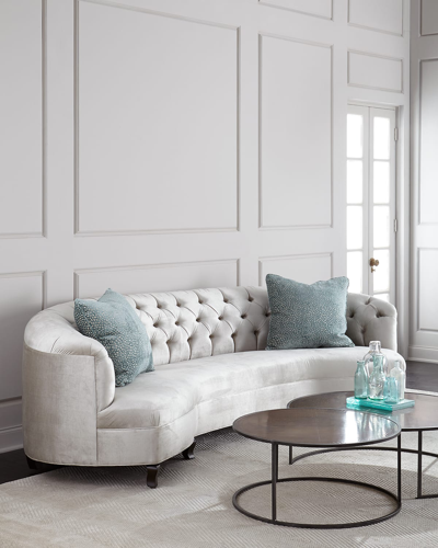 Haute House Mansfield Monroe Tufted Sofa 114" In Silver