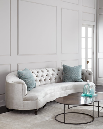 Haute House Mansfield Monroe Tufted Sofa 114" In White