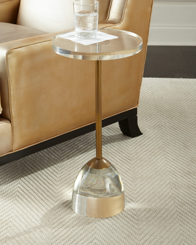 John-richard Collection Brass And Acrylic Martini Side Table In Brown