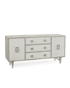 John-richard Collection Kerri Linen Front Console In White/gray