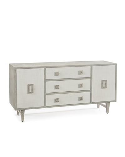 John-richard Collection Kerri Linen Front Console In Gray
