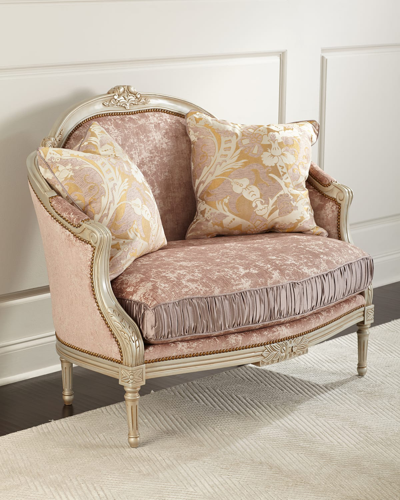 Massoud Scarlett Settee In Pink Blush