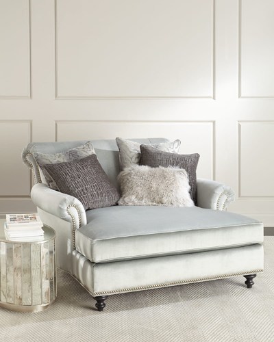 Massoud Hamlet Chaise In Silver Gray