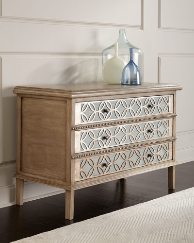 Peninsula Home Collection Cicley Carved 3-drawer Chest In Light Brown