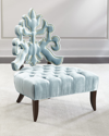 Haute House Arielle Tufted Accent Chair In Blue