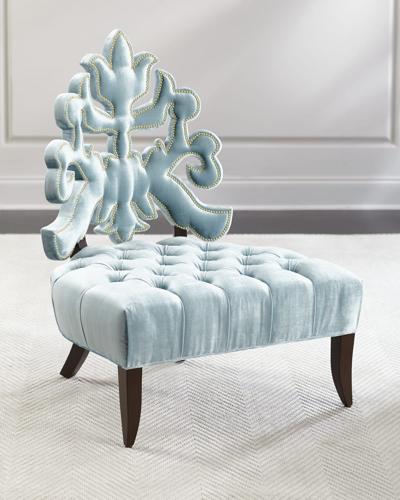 Haute House Arielle Tufted Accent Chair In Blue