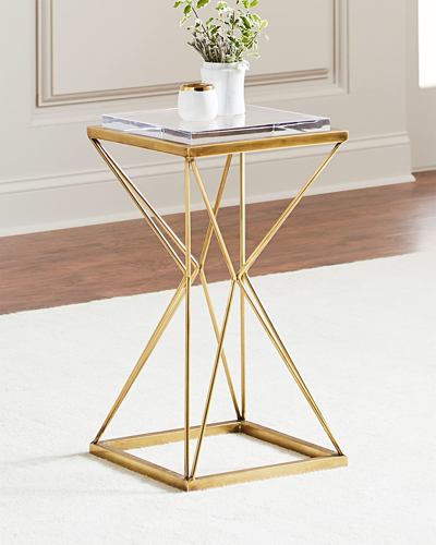 John-richard Collection Geometric Brass Martini Table In Gold/ Acrylic