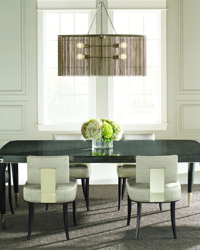 Caracole All Trimmed Out Dining Table With 2 Leaves In Brown/gold