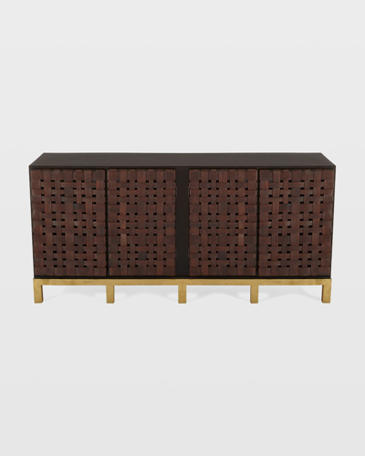 Peninsula Home Collection Brielle Soho Console In Espresso/gold